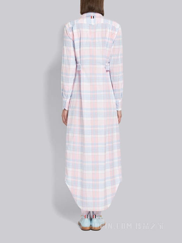 [2023早春新品]女士格纹棉质衬衫裙