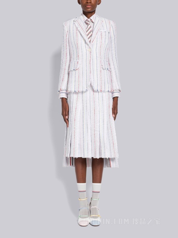 [2023春夏新品]女士泡泡纱花呢百褶裙