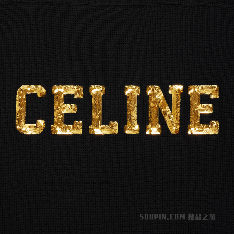 CELINE 16刺绣网眼平纹针织T恤 24655