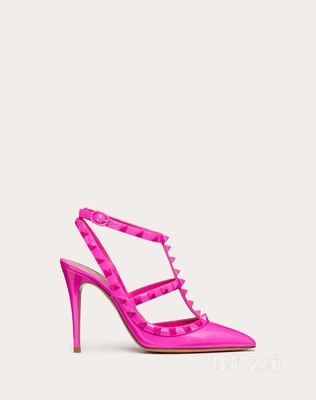 ROCKSTUD 漆皮系带铆钉高跟鞋