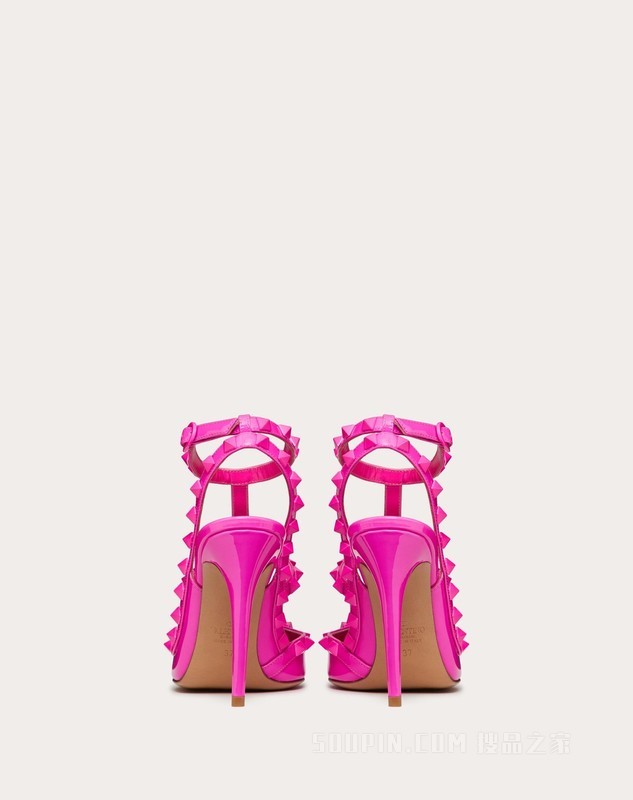 ROCKSTUD 漆皮系带铆钉高跟鞋