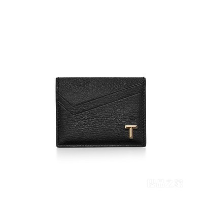 Tiffany T 系列黑色皮革卡包