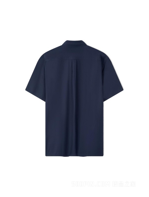 23新款春夏男装纯棉府绸简约刺绣尖角扣短袖衬衫MW0MW30093