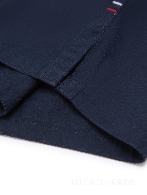 23新款春夏男装纯棉府绸简约刺绣尖角扣短袖衬衫MW0MW30093