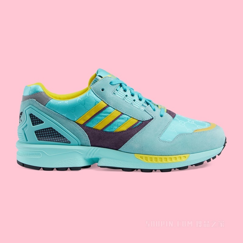 adidas x Gucci联名系列男士ZX8000运动鞋 碧绿色GG帆布
