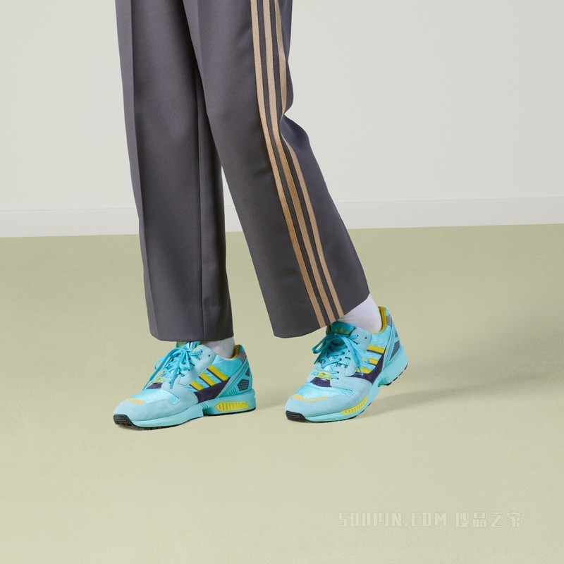 adidas x Gucci联名系列男士ZX8000运动鞋 碧绿色GG帆布