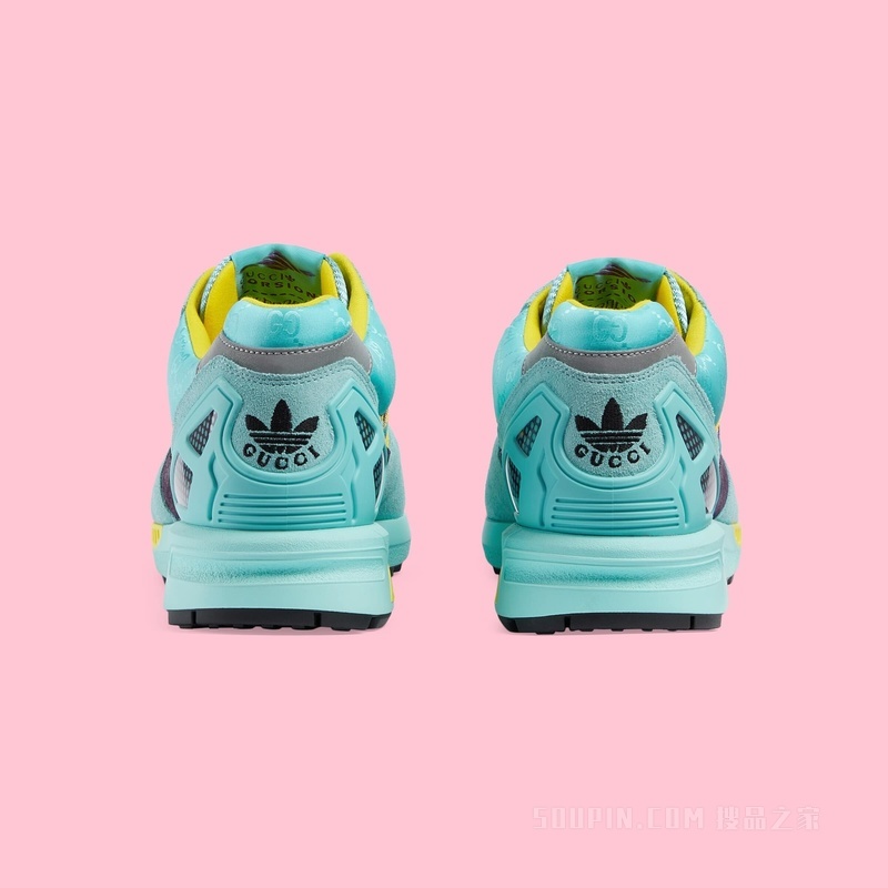 adidas x Gucci联名系列男士ZX8000运动鞋 碧绿色GG帆布