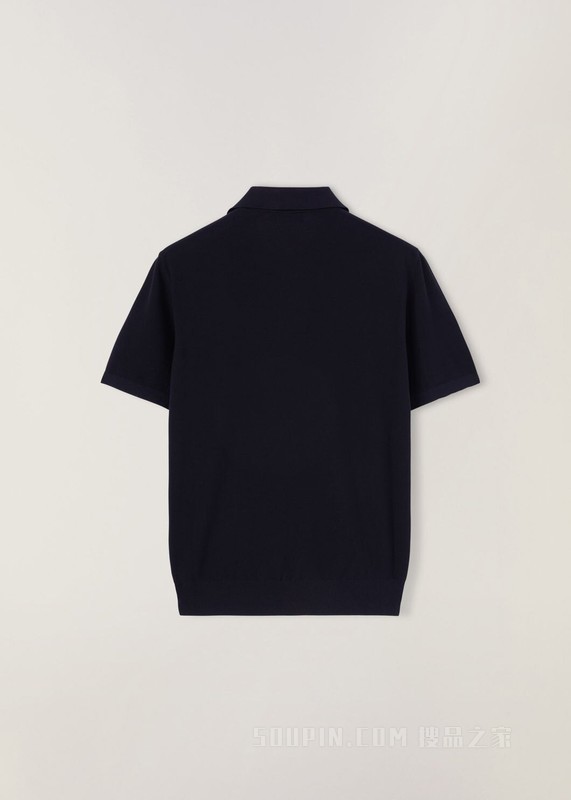 无纽扣 Polo 衫 棉 , 桑蚕丝