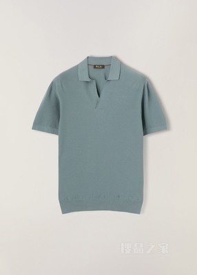 无纽扣 Polo 衫 棉 , 桑蚕丝