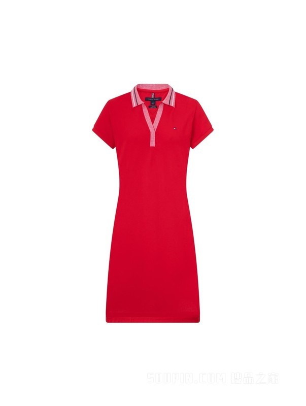 【Adaptive系列】23新款春夏女装修身V领POLO连衣裙76J4038