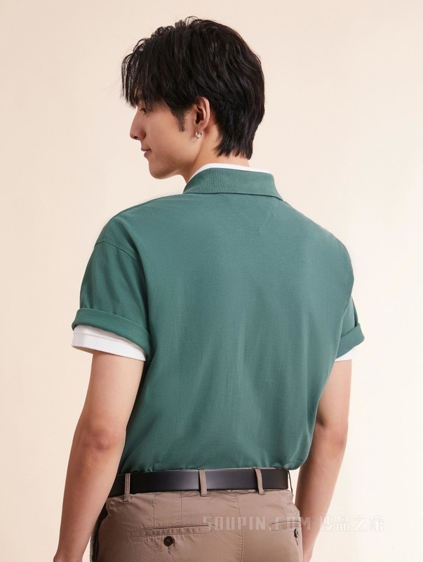 魔力方23新款春夏男装纯棉简约刺绣宽松翻领短袖POLO衫30785