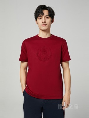 23新款春夏男装简约浮雕压纹LOGO打底圆领短袖T恤29381