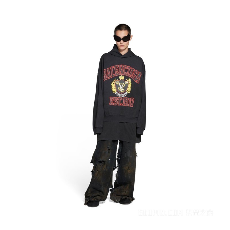 DIY COLLEGE HOODIE中号版型连帽卫衣