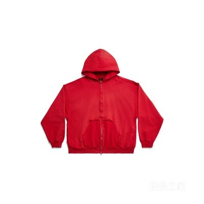 TAPE TYPE RIPPED POCKET 大号版型拉链 HOODIE 连帽衫