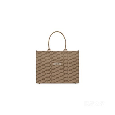 BB MONOGRAM HARDWARE中号涂层帆布托特包