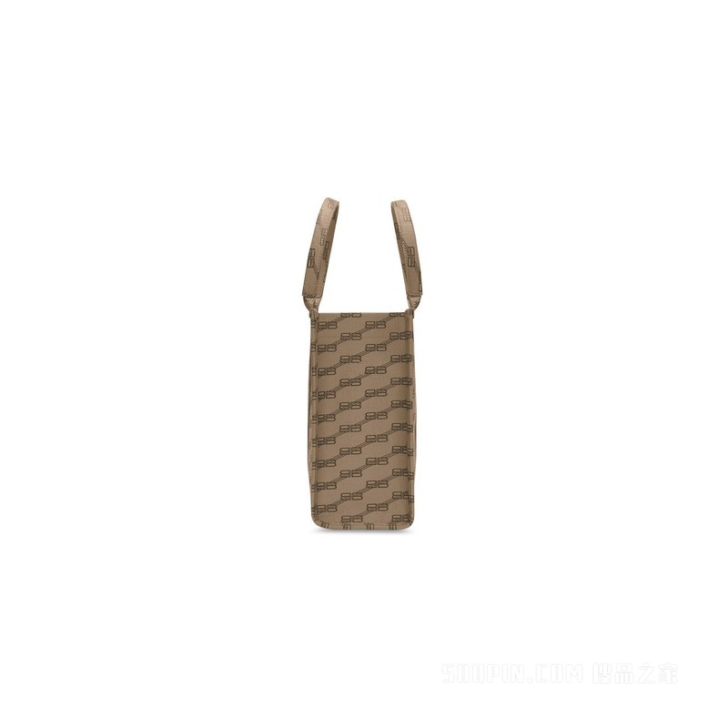 BB MONOGRAM HARDWARE中号涂层帆布托特包