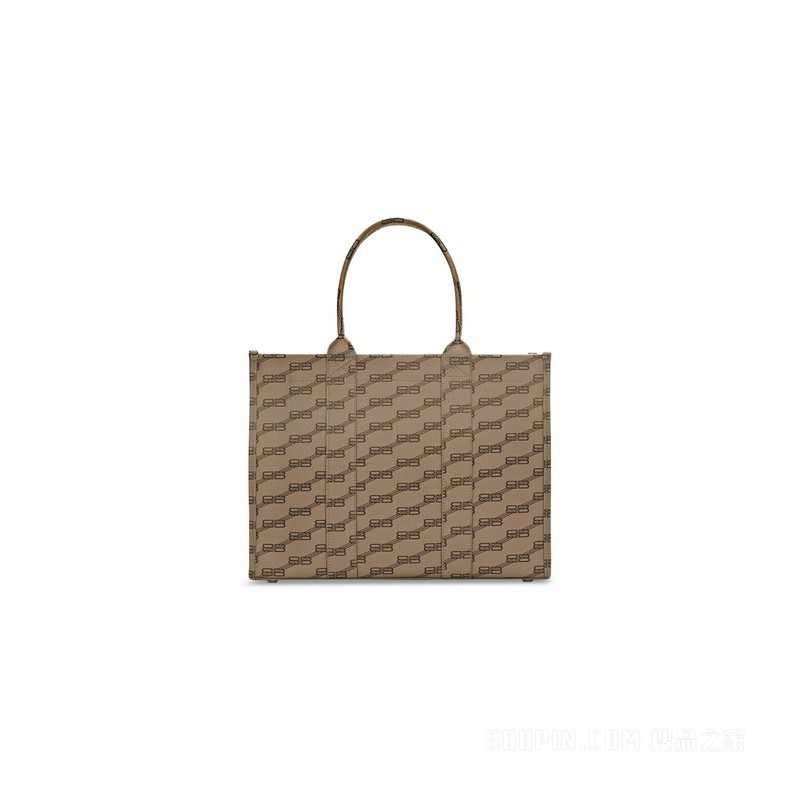 BB MONOGRAM HARDWARE中号涂层帆布托特包