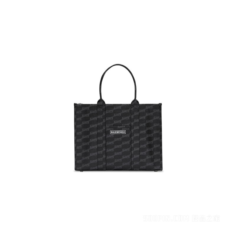 BB MONOGRAM HARDWARE中号涂层帆布托特包