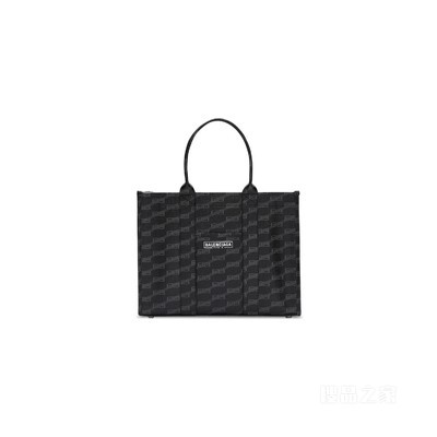 BB MONOGRAM HARDWARE中号涂层帆布托特包