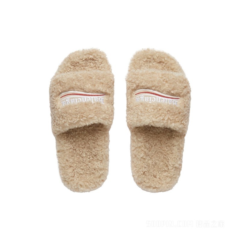 FURRY SLIDE SANDAL 凉鞋