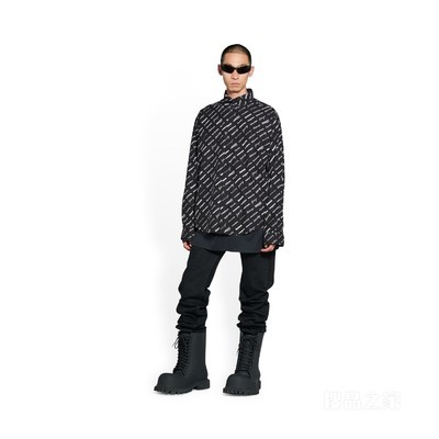 LOGOMANIA ALL OVER 男士大号版型长袖衬衫