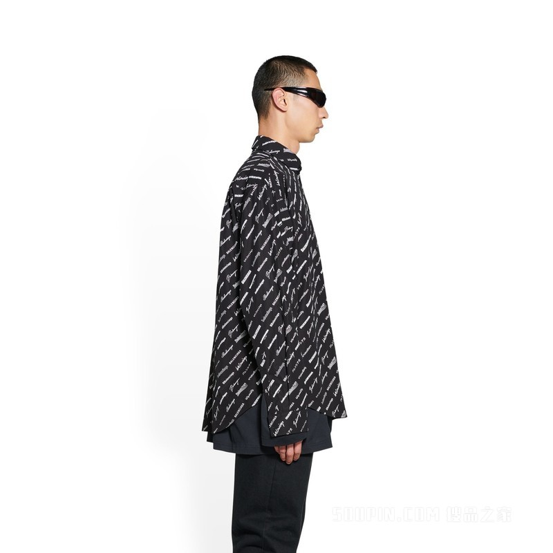 LOGOMANIA ALL OVER 男士大号版型长袖衬衫