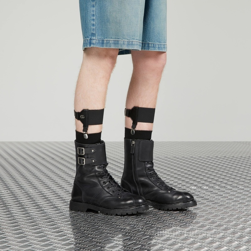 男士踝靴 黑色皮革