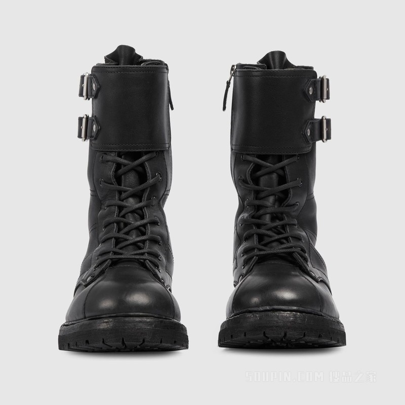 男士踝靴 黑色皮革