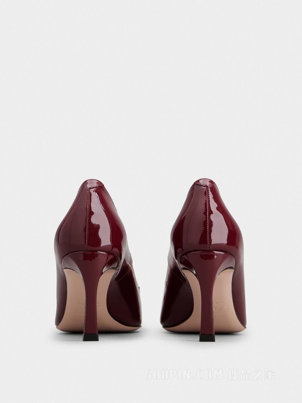 Trompette Metal Buckle Pumps in Patent Leather