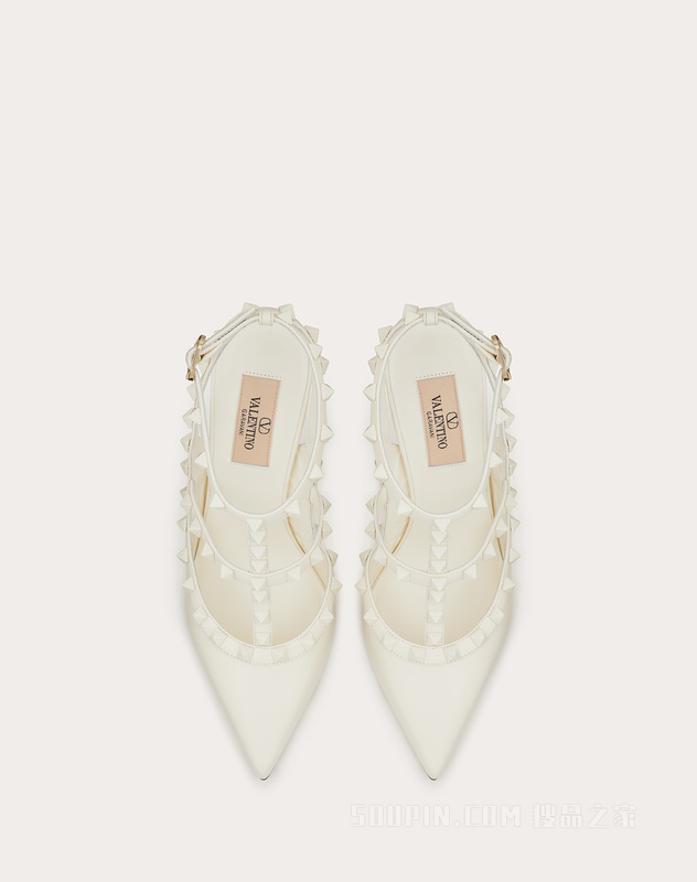 ROCKSTUD 同色铆钉系带高跟鞋（鞋跟高 10 厘米）