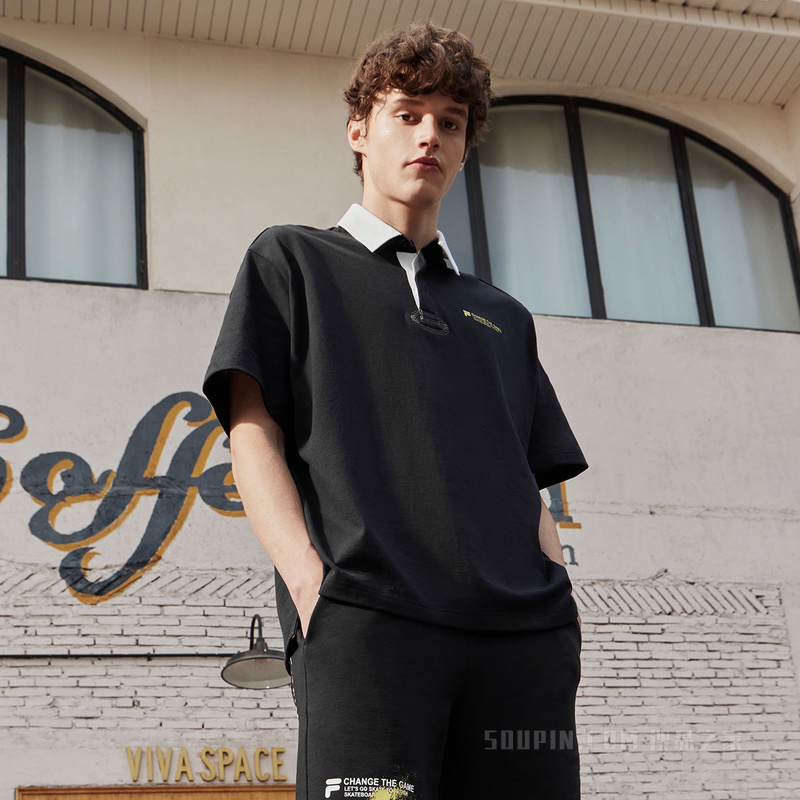 男子潮流运动超宽松短袖POLO