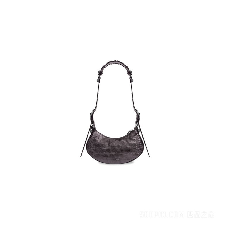 LE CAGOLE饰莱茵石鳄鱼纹压纹加小号肩背包