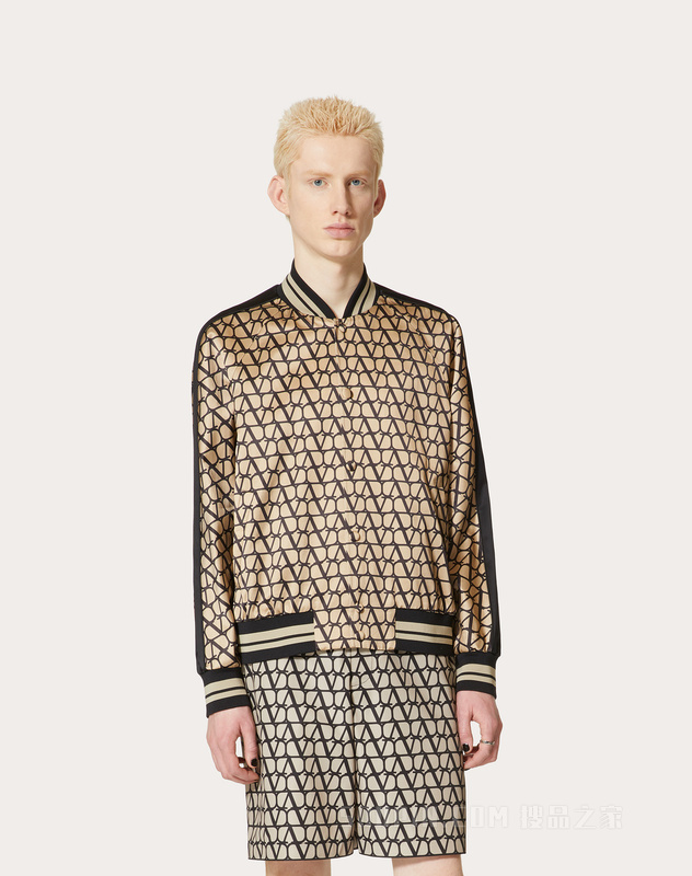 V标志印花飞行员夹克