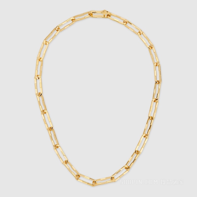 Gucci Link to Love系列宽链式项链 18K黄金