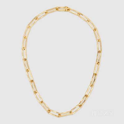 Gucci Link to Love系列宽链式项链 18K黄金