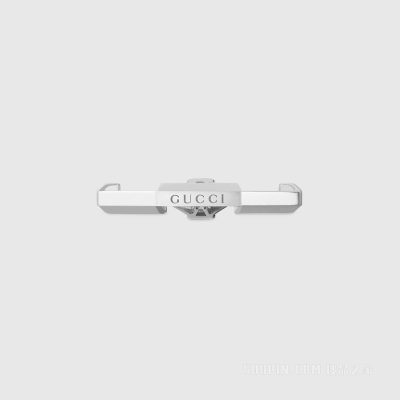 Gucci Link to Love系列长阶梯形切割钻石戒指 18K白金