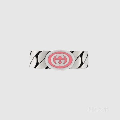 互扣式双G珐琅戒指 925银