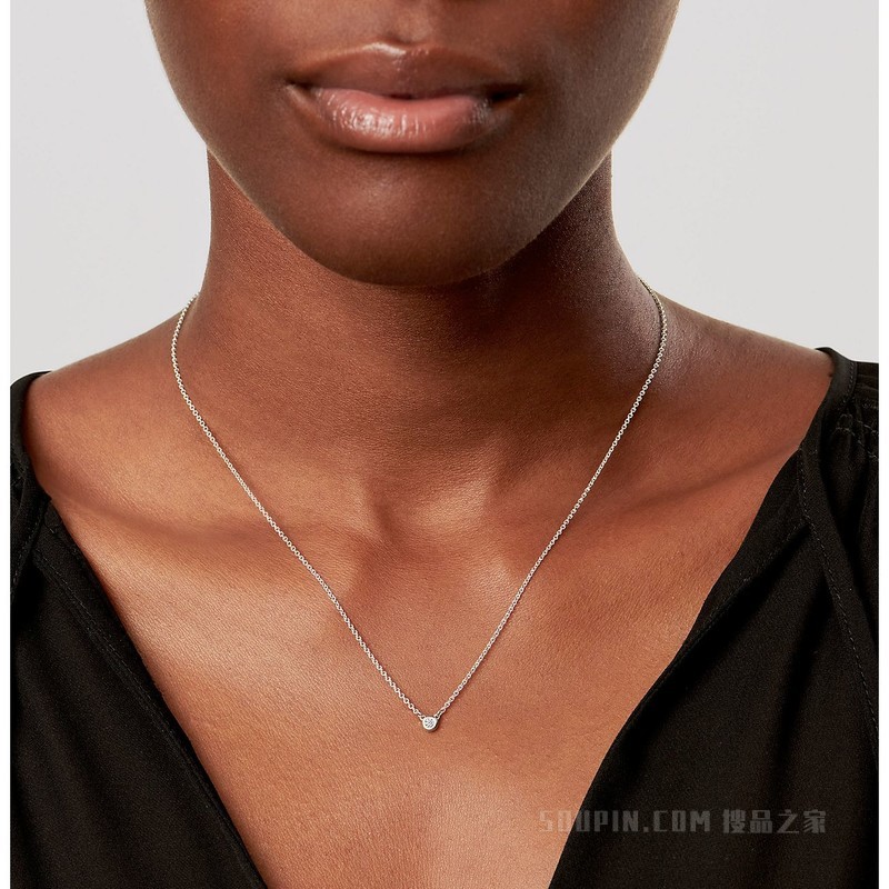 Elsa Peretti® 系列 Diamonds by the Yard™ 纯银单钻项链