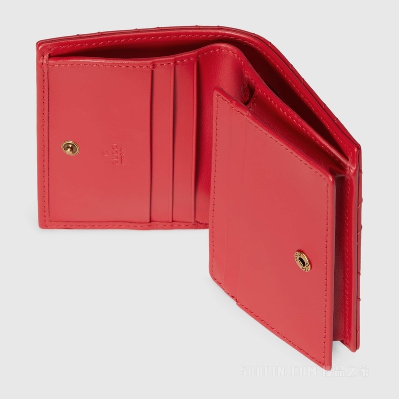 GG Marmont系列绗缝卡包 红色皮革