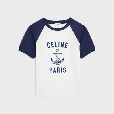 CELINE PARIS ANCHOR棉质平纹针织T恤 23726