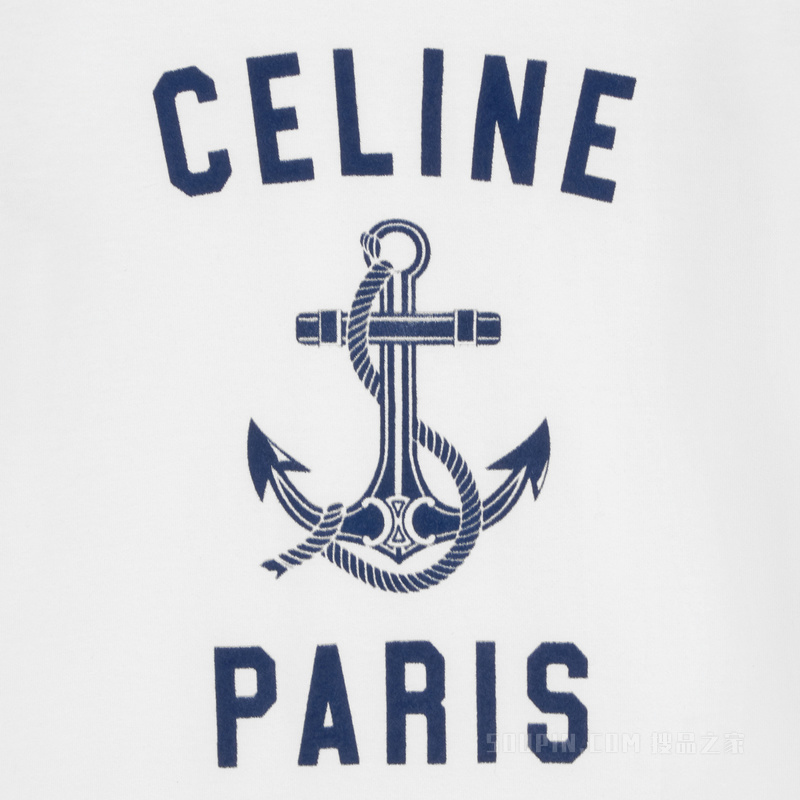 CELINE PARIS ANCHOR棉质平纹针织T恤 23726