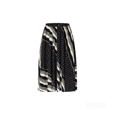 Monogram Wave Midi Skirt