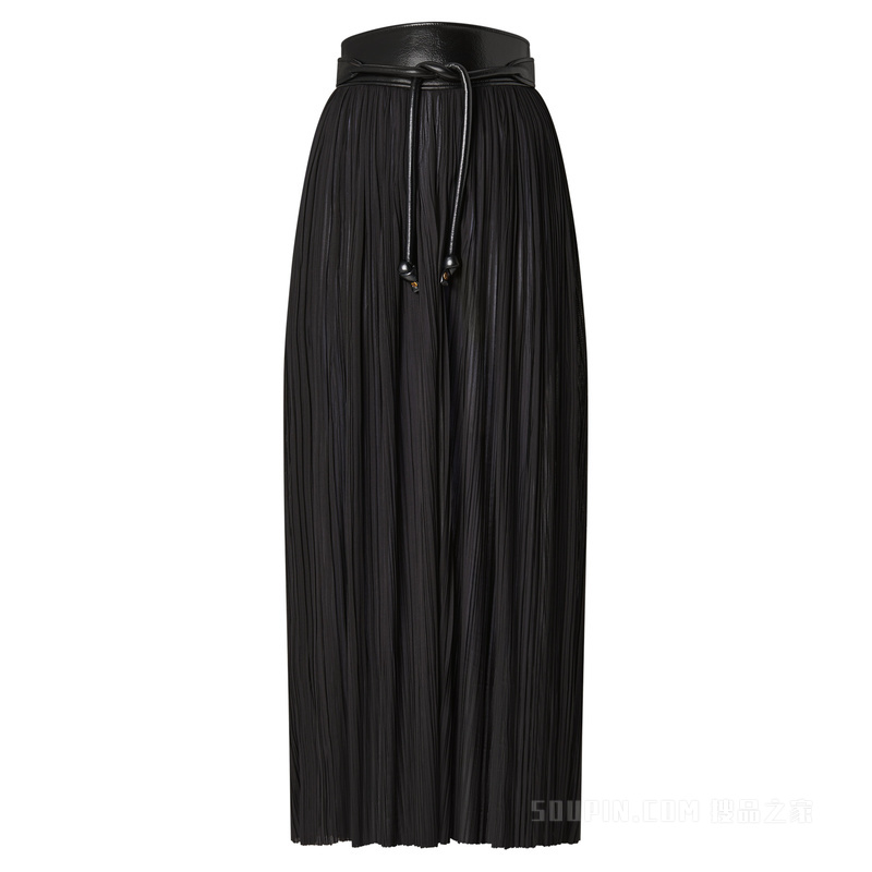 Pleated Jersey Maxi Skirt 