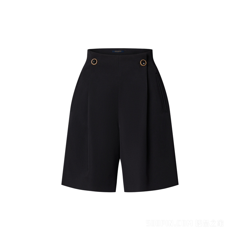 Jewel Button Dart Shorts 