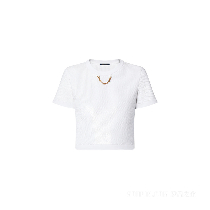 Sequin Turtleneck Crop Top 