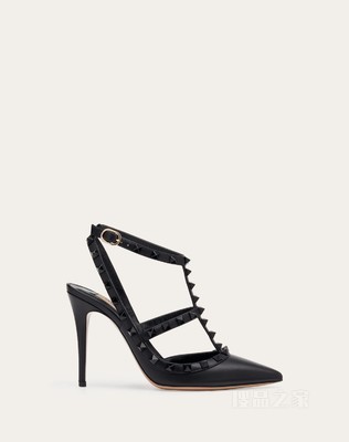 ROCKSTUD 同色铆钉系带高跟鞋（鞋跟高 10 厘米）