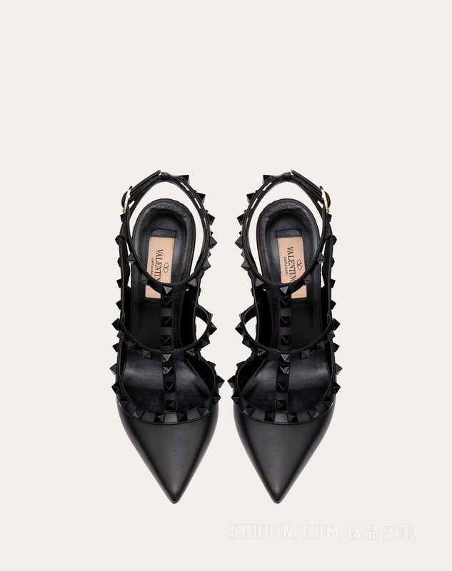 ROCKSTUD 同色铆钉系带高跟鞋（鞋跟高 10 厘米）