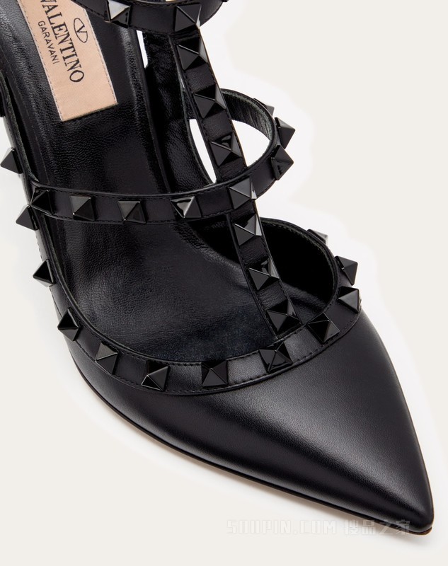 ROCKSTUD 同色铆钉系带高跟鞋（鞋跟高 10 厘米）