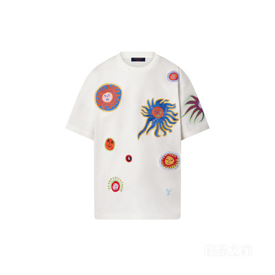 LV x YK 面孔图案刺绣 T 恤