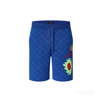 LV x YK MONOGRAM 面孔图案针织短裤